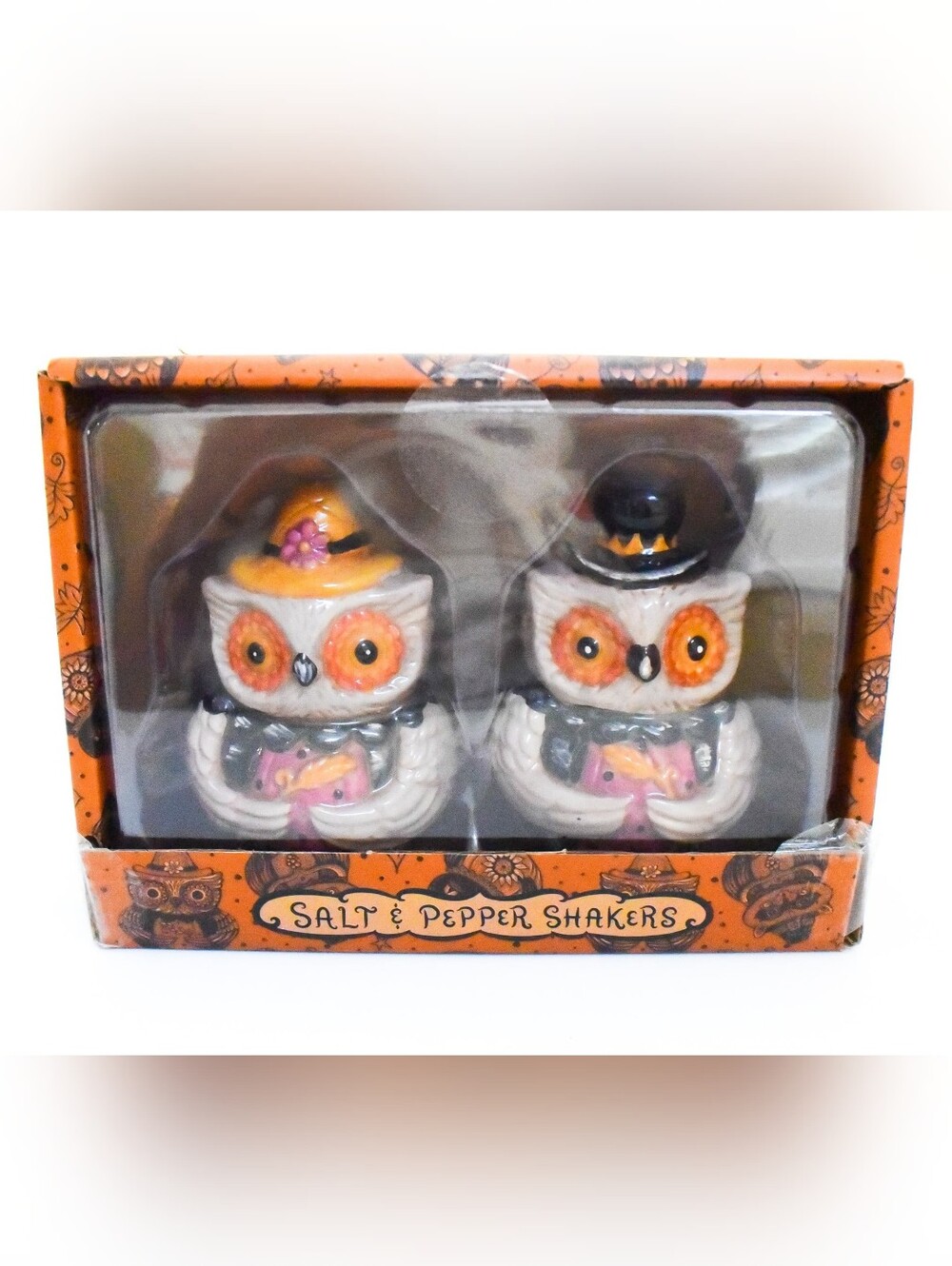 *Johanna Parker* Thanksgiving Fall Autumn Owl Salt-n-Pepper Shakers - NEW!